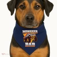 Cool Monster Truck Dad USA-Made Doggie Bandana thumb 1