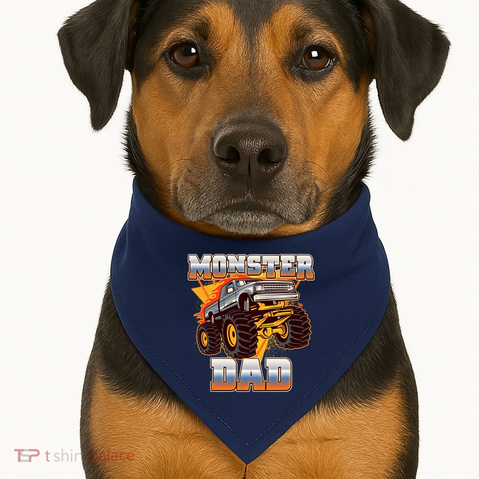 Cool Monster Truck Dad USA-Made Doggie Bandana