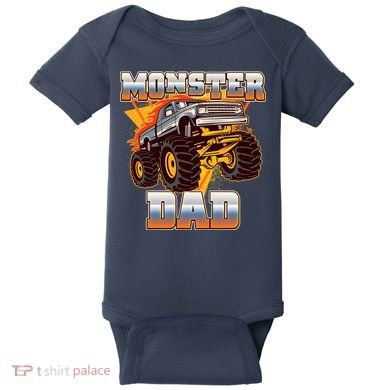 Cool Monster Truck Dad Baby Bodysuit