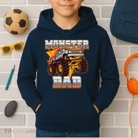 Cool Monster Truck Dad Kids Hoodie thumb 2