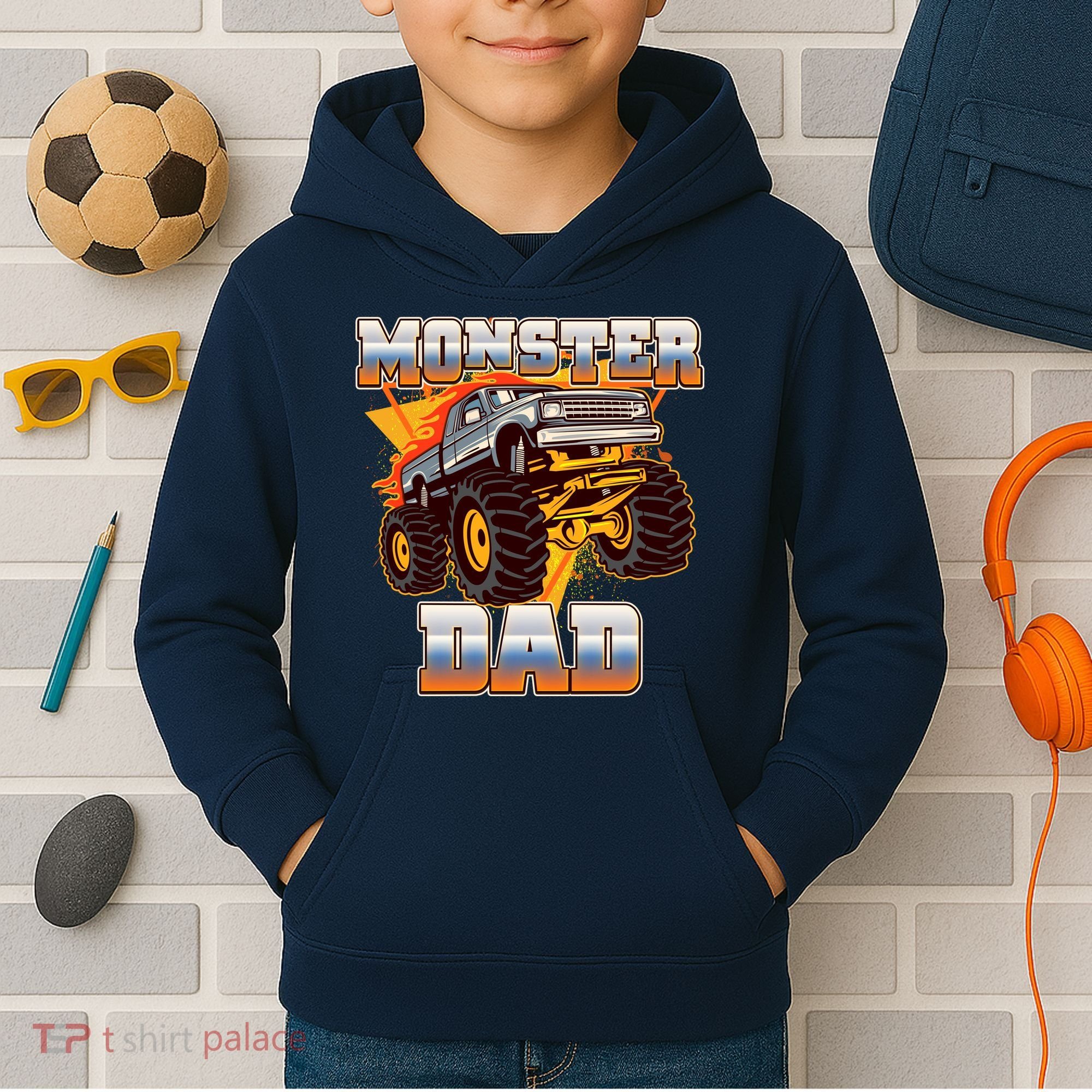 Cool Monster Truck Dad Kids Hoodie