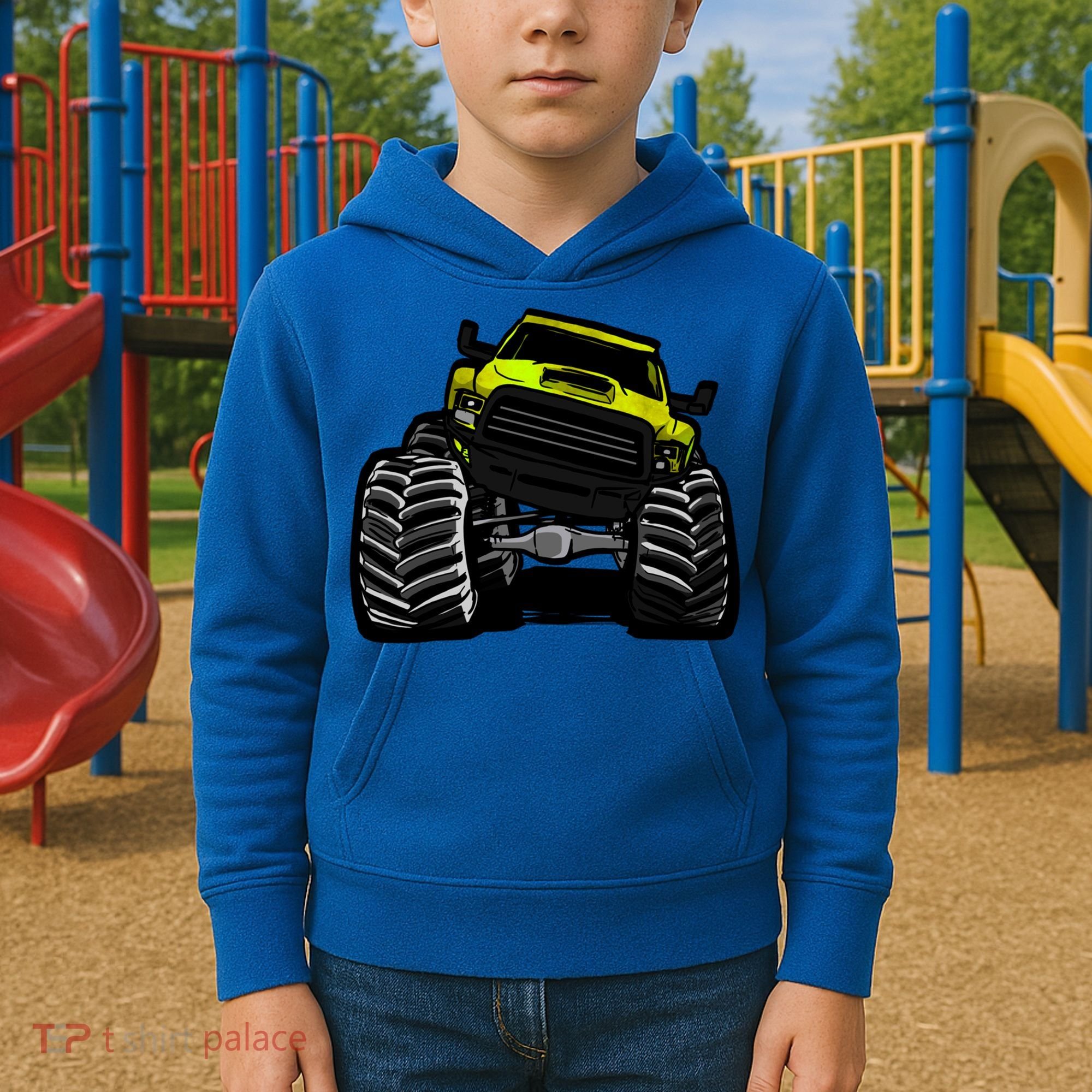 Cool Monster Truck For Big Boys Gift Kids Hoodie