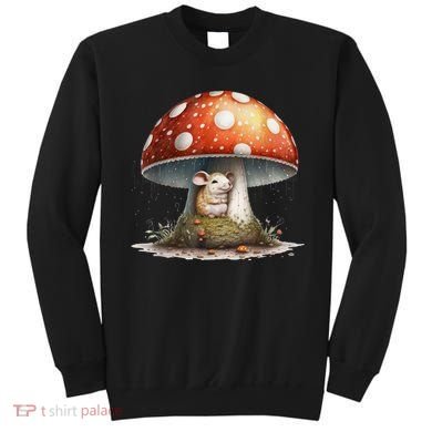 Cute Mouse Under A Mushroom In The Rain Sweatshirt