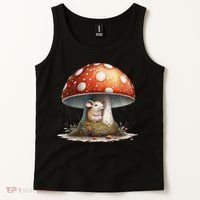 Cute Mouse Under A Mushroom In The Rain Tank Top thumb 2