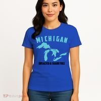 Cool Michigan Unsalted And Shark Free Funny Fisher Gift Women's T-Shirt thumb 4