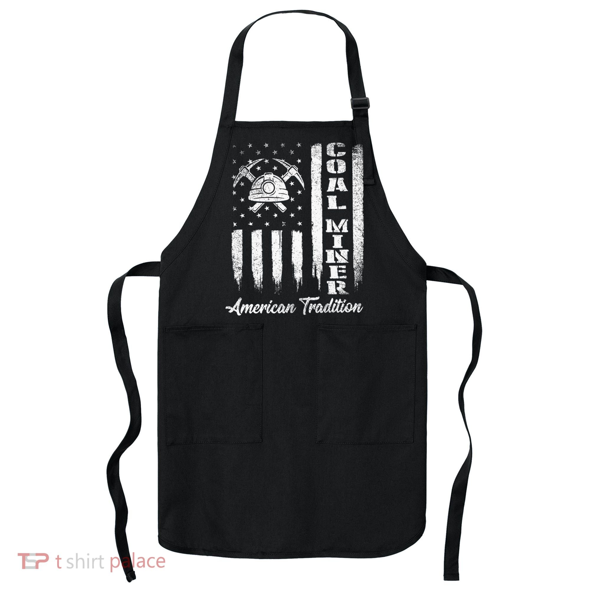 Coal Miner Usa Flag Patriotic Underground Mining Laborer Apron