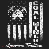 Coal Miner Usa Flag Patriotic Underground Mining Laborer Urban Oversized Heavyweight T-Shirt thumb 2