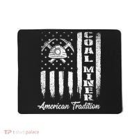 Coal Miner Usa Flag Patriotic Underground Mining Laborer Mousepad thumb 0