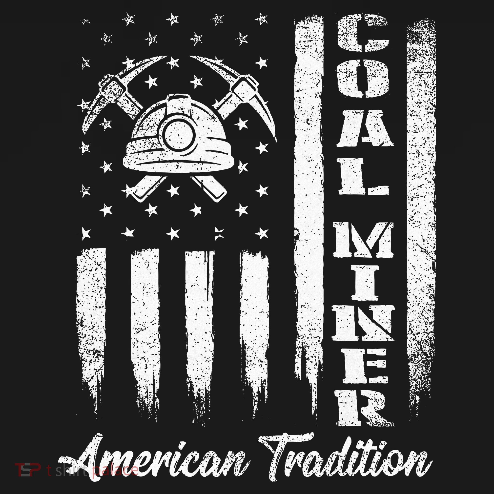 Coal Miner Usa Flag Patriotic Underground Mining Laborer Women's Tank Top