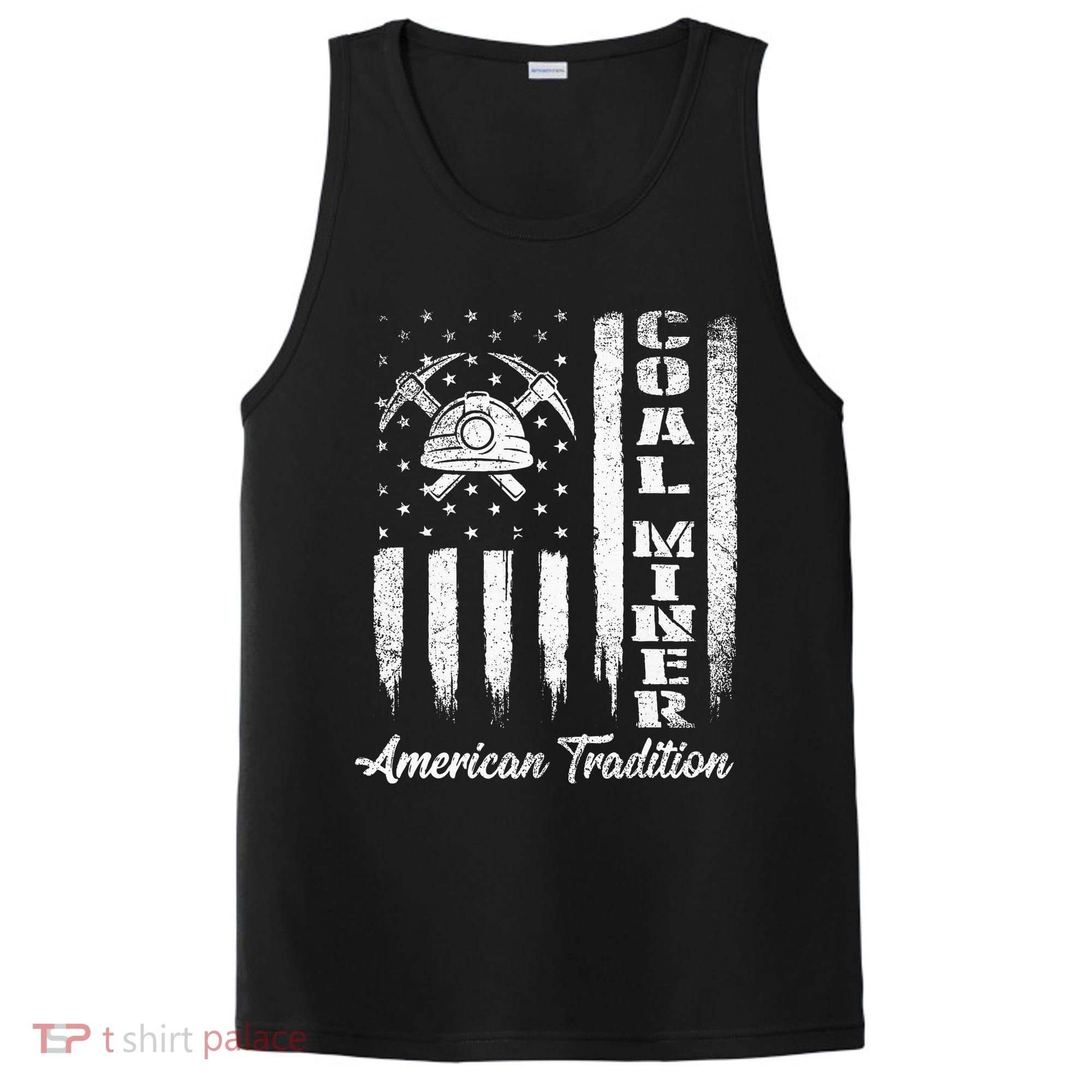 Coal Miner Usa Flag Patriotic Underground Mining Laborer PosiCharge Competitor Tank