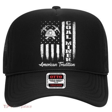 Coal Miner Usa Flag Patriotic Underground Mining Laborer Hat