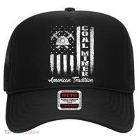 Coal Miner Usa Flag Patriotic Underground Mining Laborer Hat thumb 0