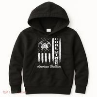 Coal Miner Usa Flag Patriotic Underground Mining Laborer Kids Hoodie thumb 0