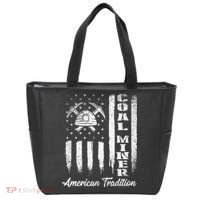 Coal Miner Usa Flag Patriotic Underground Mining Laborer Tote Bag thumb 0