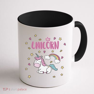 Cute Magical Unicorn Rainbow Coffee Mug back