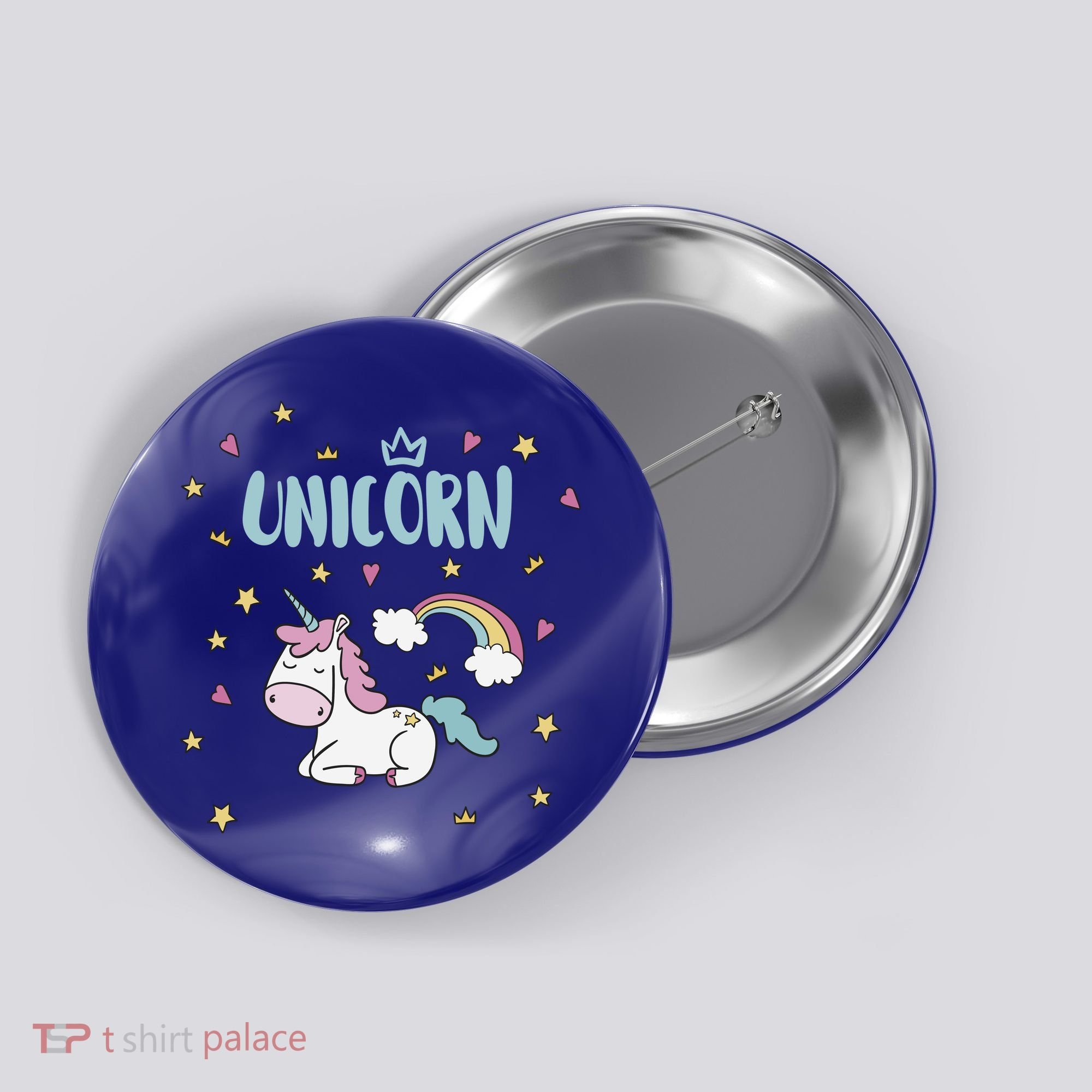 Cute Magical Unicorn Rainbow Button