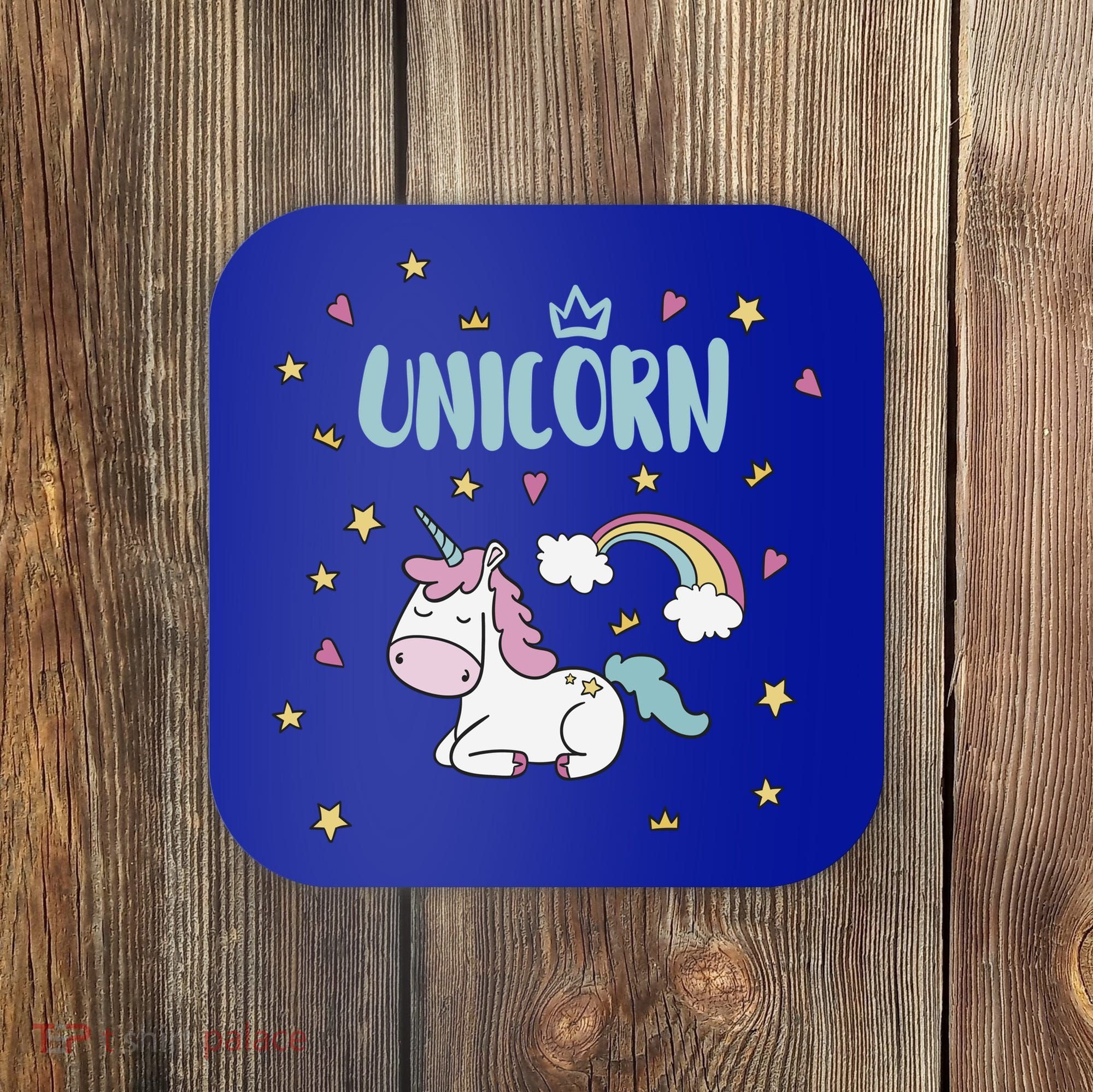 Cute Magical Unicorn Rainbow Coaster