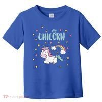 Cute Magical Unicorn Rainbow Toddler T-Shirt thumb 0