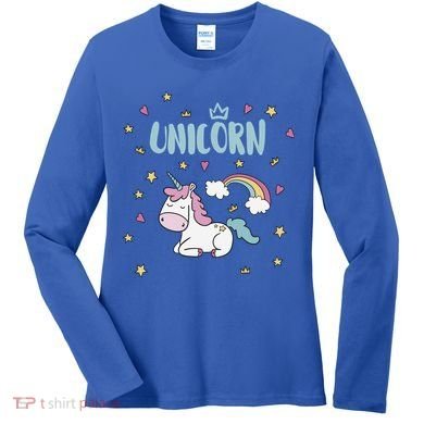 Cute Magical Unicorn Rainbow Women's Long Sleeve Shirt