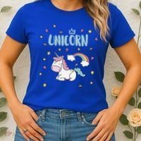 Cute Magical Unicorn Rainbow Women's T-Shirt thumb 2
