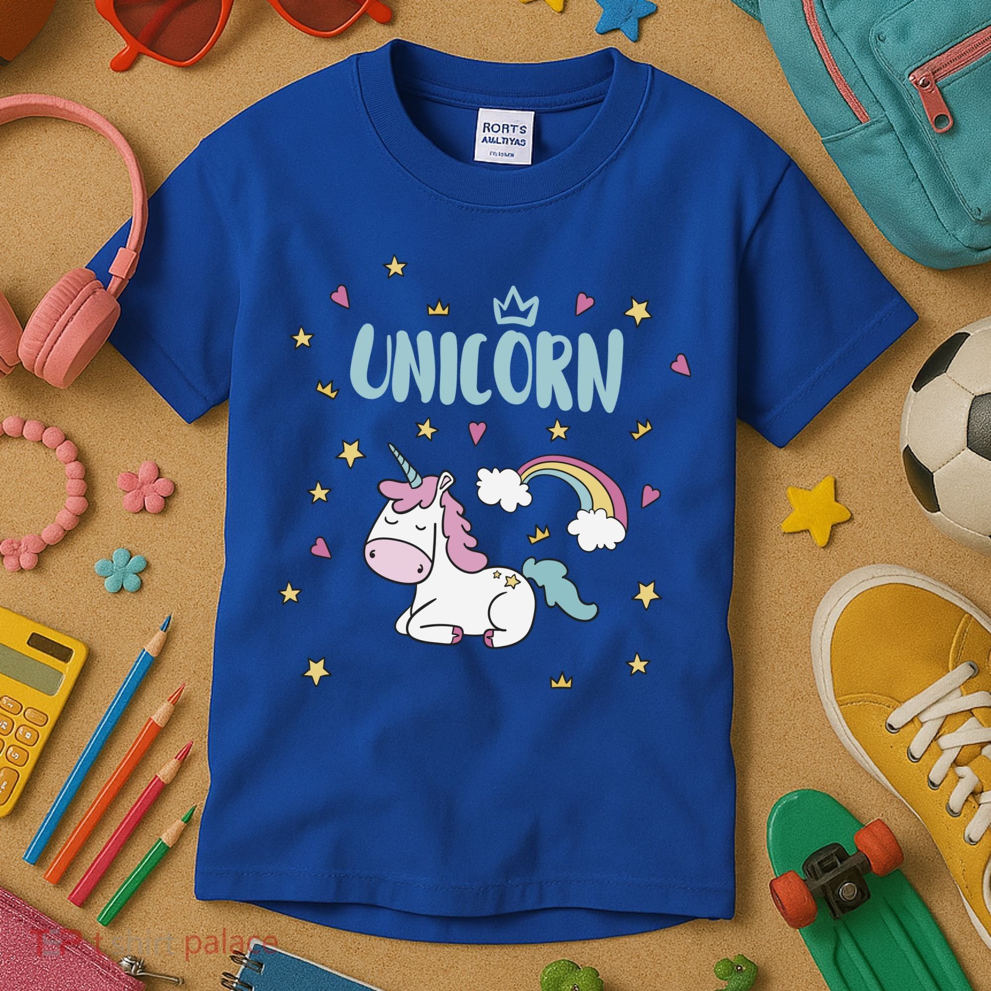 Cute Magical Unicorn Rainbow Kids T-Shirt