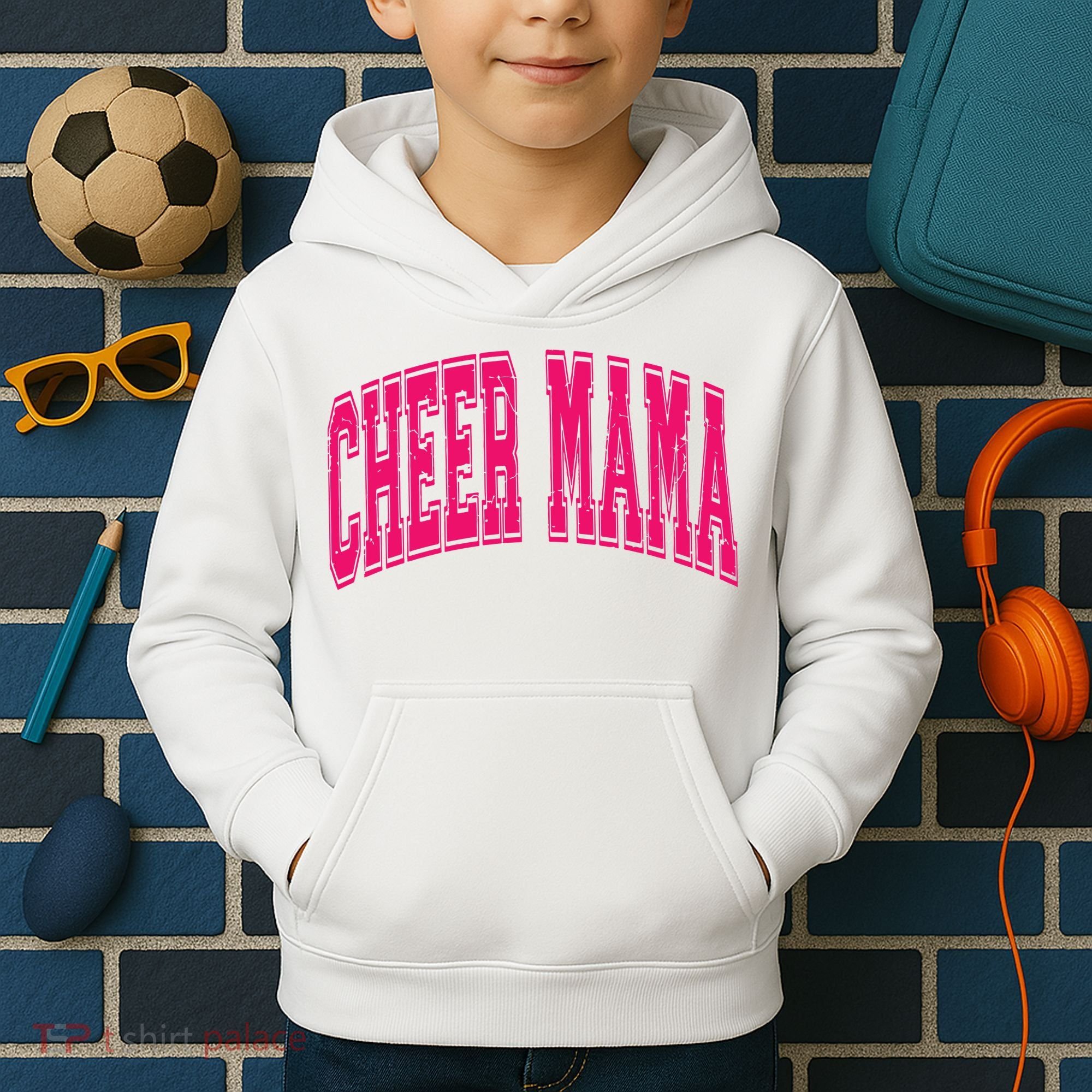 Cheer Mama Varsity Cheer Mom Game Day Mom Kids Hoodie