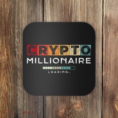 Crypto Millionaire Vintage Bitcoin Crypto Coaster