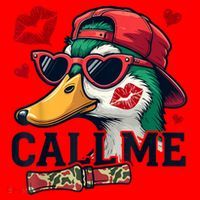 Call Me Valentines Duck Hunting Lover For Hunter Santa Hat thumb 1