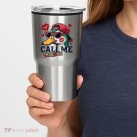 Call Me Valentines Duck Hunting Lover For Hunter Tumbler thumb 2