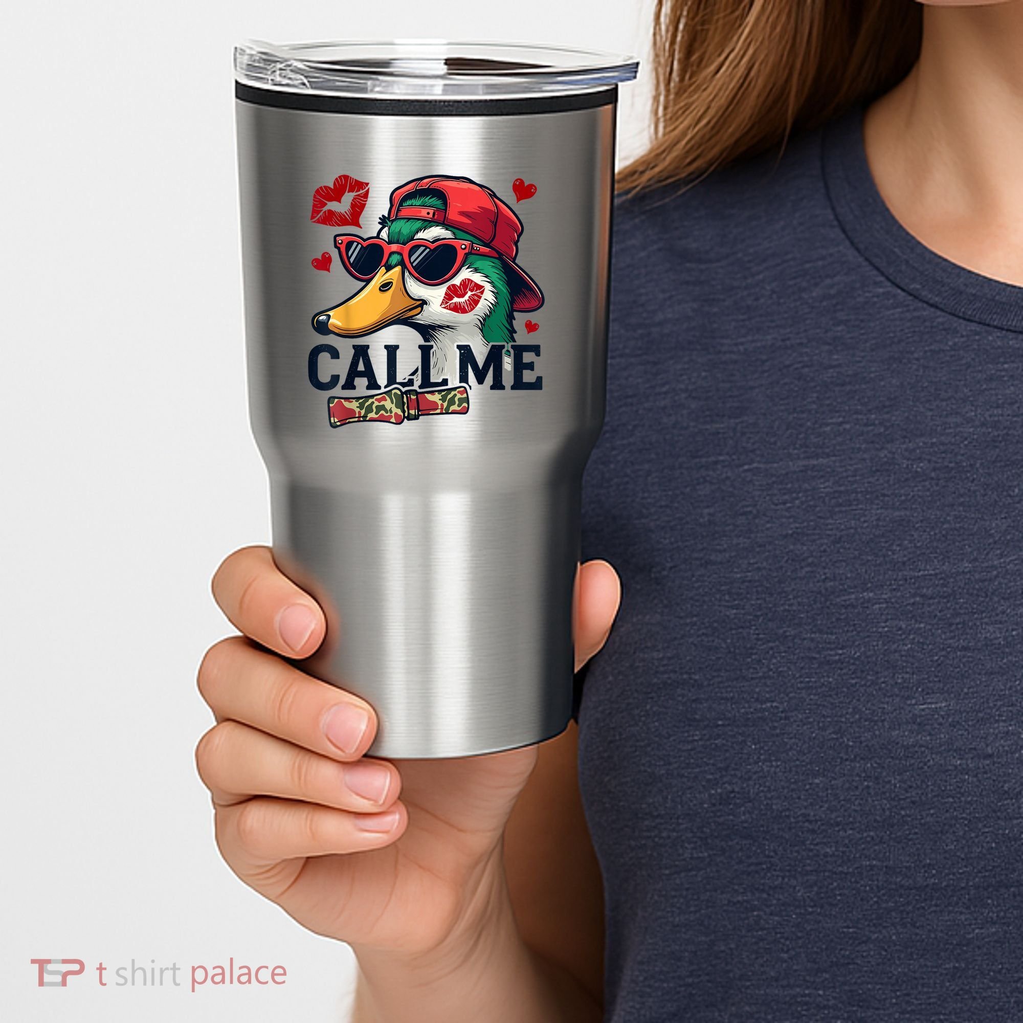 Call Me Valentines Duck Hunting Lover For Hunter Tumbler