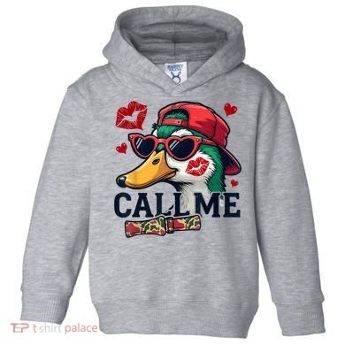 Call Me Valentines Duck Hunting Lover For Hunter Toddler Hoodie