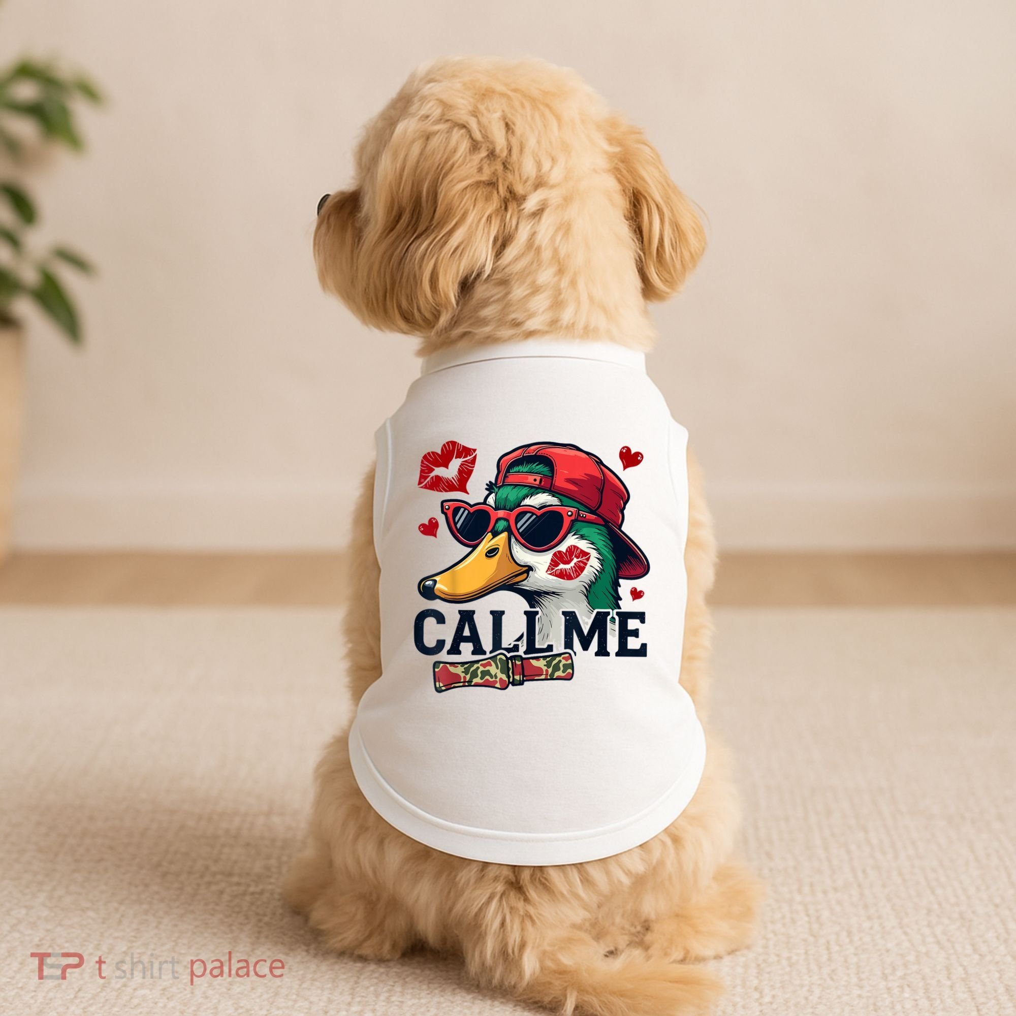 Call Me Valentines Duck Hunting Lover For Hunter Doggie Tank