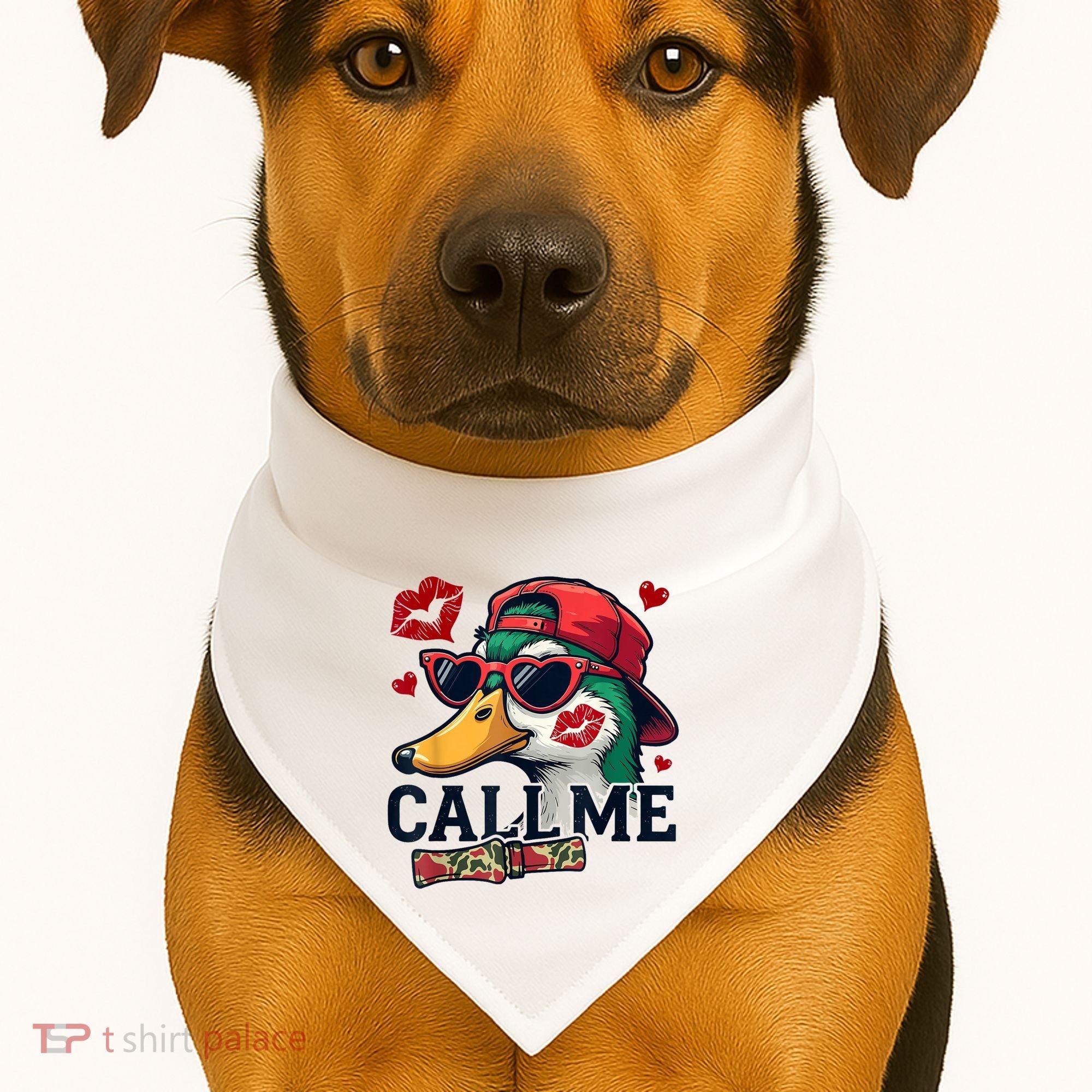 Call Me Valentines Duck Hunting Lover For Hunter USA-Made Doggie Bandana