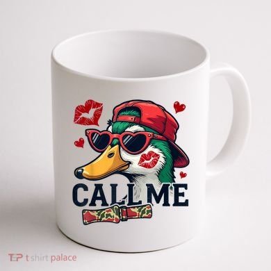 Call Me Valentines Duck Hunting Lover For Hunter Coffee Mug back