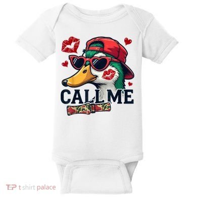 Call Me Valentines Duck Hunting Lover For Hunter Baby Bodysuit