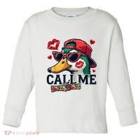 Call Me Valentines Duck Hunting Lover For Hunter Toddler Long Sleeve Shirt thumb 0