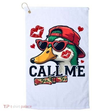 Call Me Valentines Duck Hunting Lover For Hunter Golf Towel