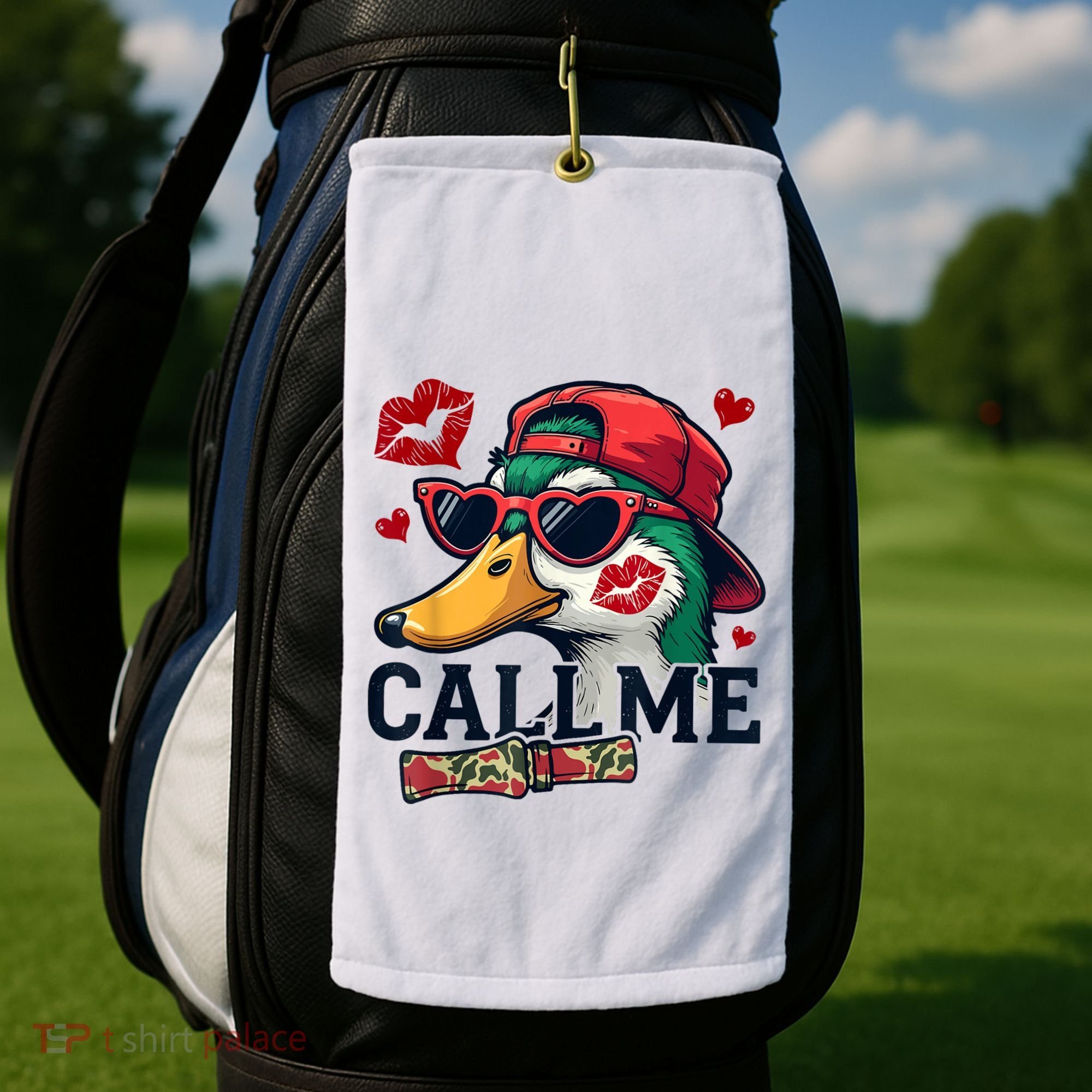 Call Me Valentines Duck Hunting Lover For Hunter Golf Towel