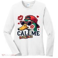 Call Me Valentines Duck Hunting Lover For Hunter Women's Long Sleeve Shirt thumb 0