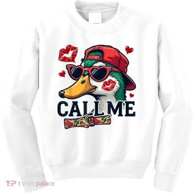 Call Me Valentines Duck Hunting Lover For Hunter Kids Sweatshirt