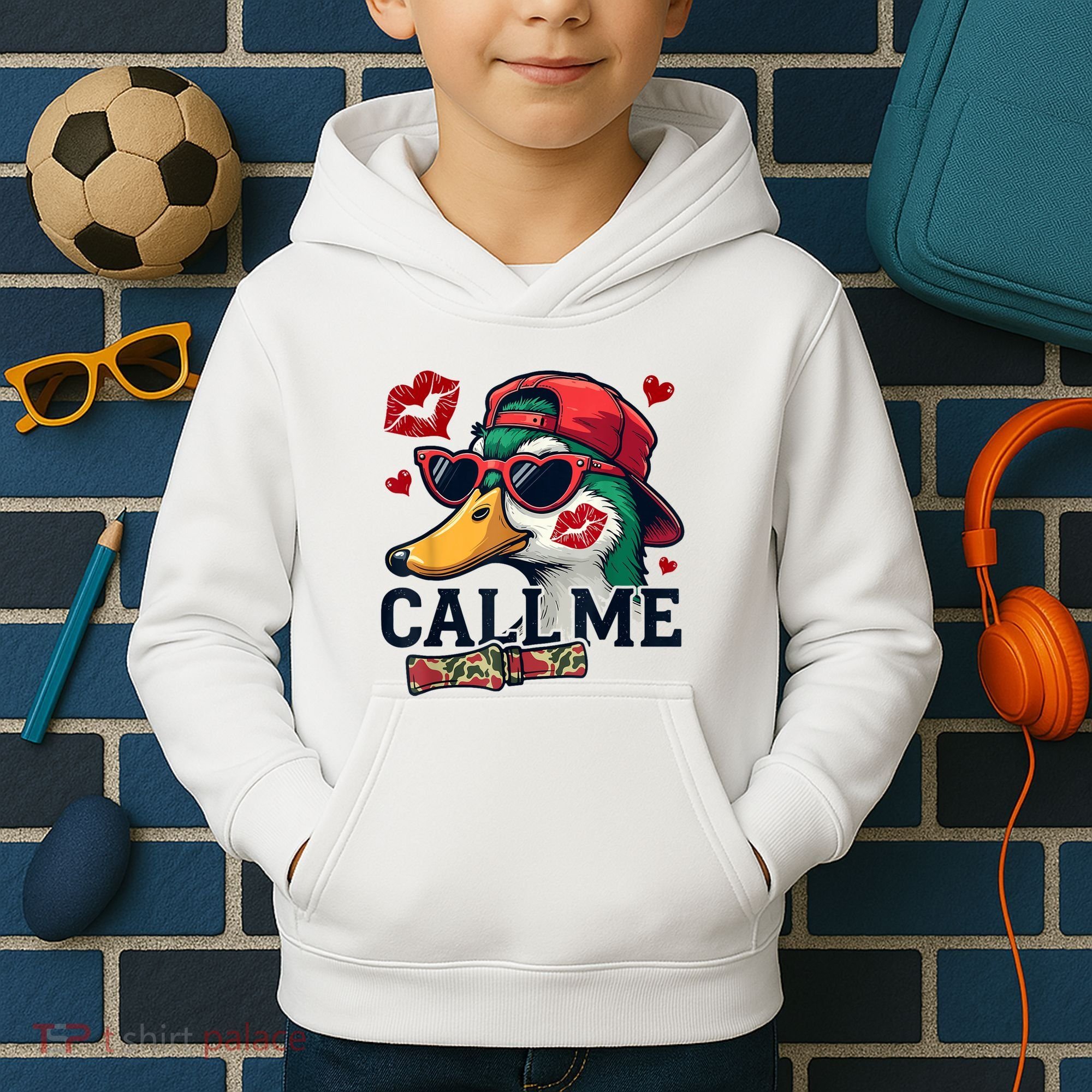 Call Me Valentines Duck Hunting Lover For Hunter Kids Hoodie
