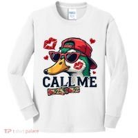 Call Me Valentines Duck Hunting Lover For Hunter Kids Long Sleeve Shirt thumb 0