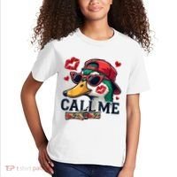 Call Me Valentines Duck Hunting Lover For Hunter Kids T-Shirt thumb 2