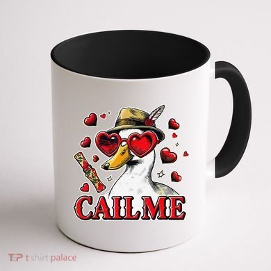 Call Me Valentines Duck Hunting Lover For Hunter Coffee Mug back