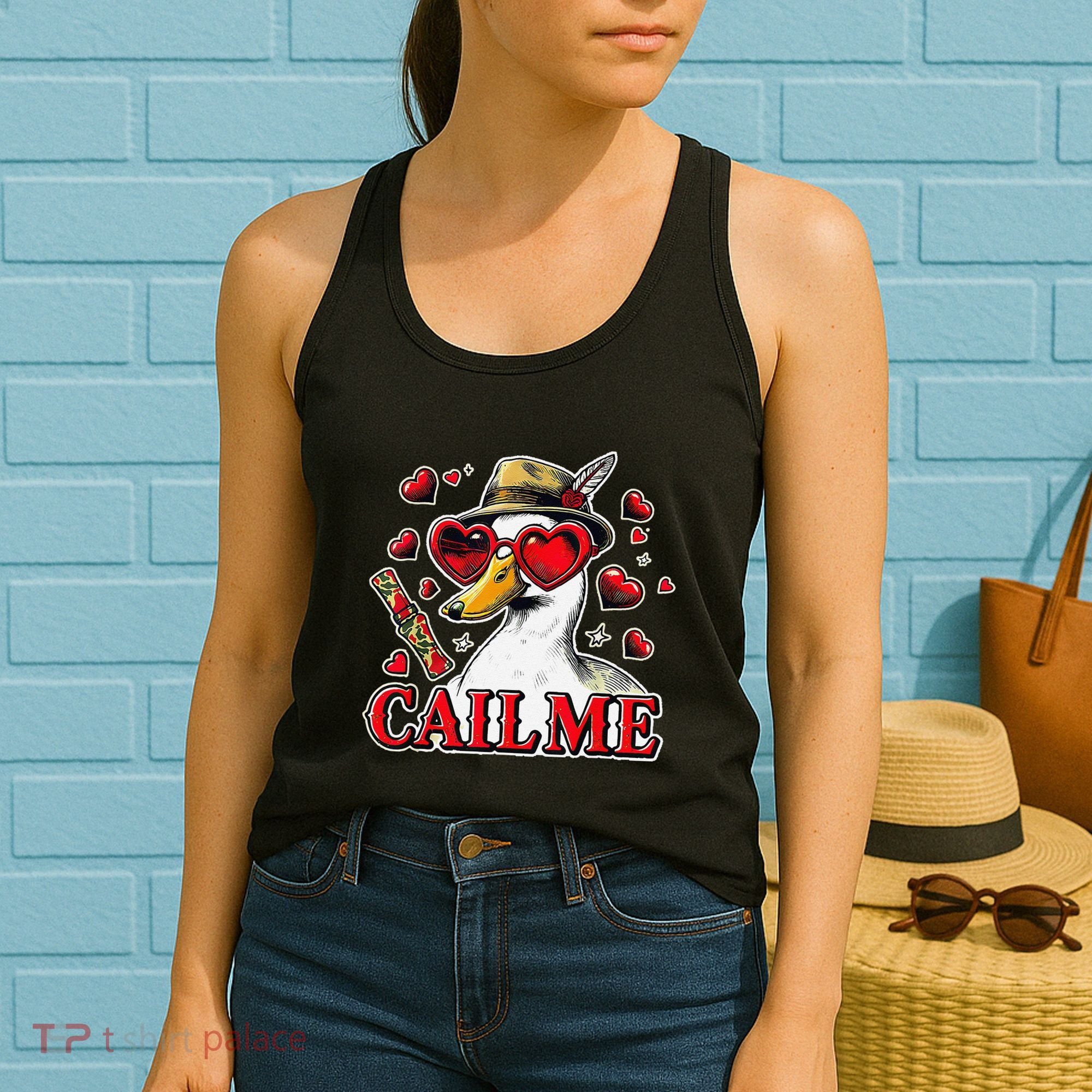 Call Me Valentines Duck Hunting Lover For Hunter Women's Tank Top