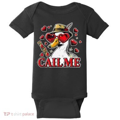 Call Me Valentines Duck Hunting Lover For Hunter Baby Bodysuit