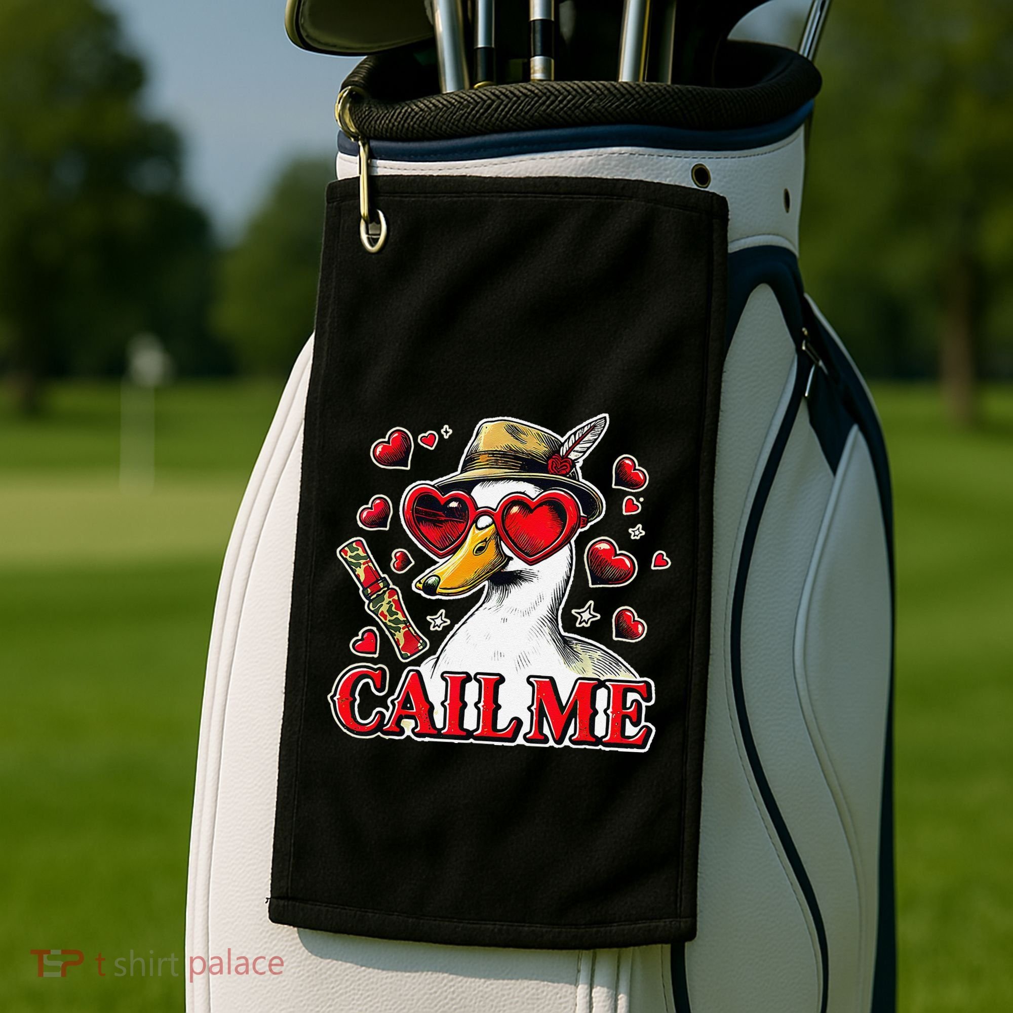 Call Me Valentines Duck Hunting Lover For Hunter Golf Towel