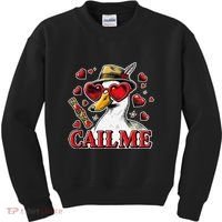 Call Me Valentines Duck Hunting Lover For Hunter Kids Sweatshirt thumb 0