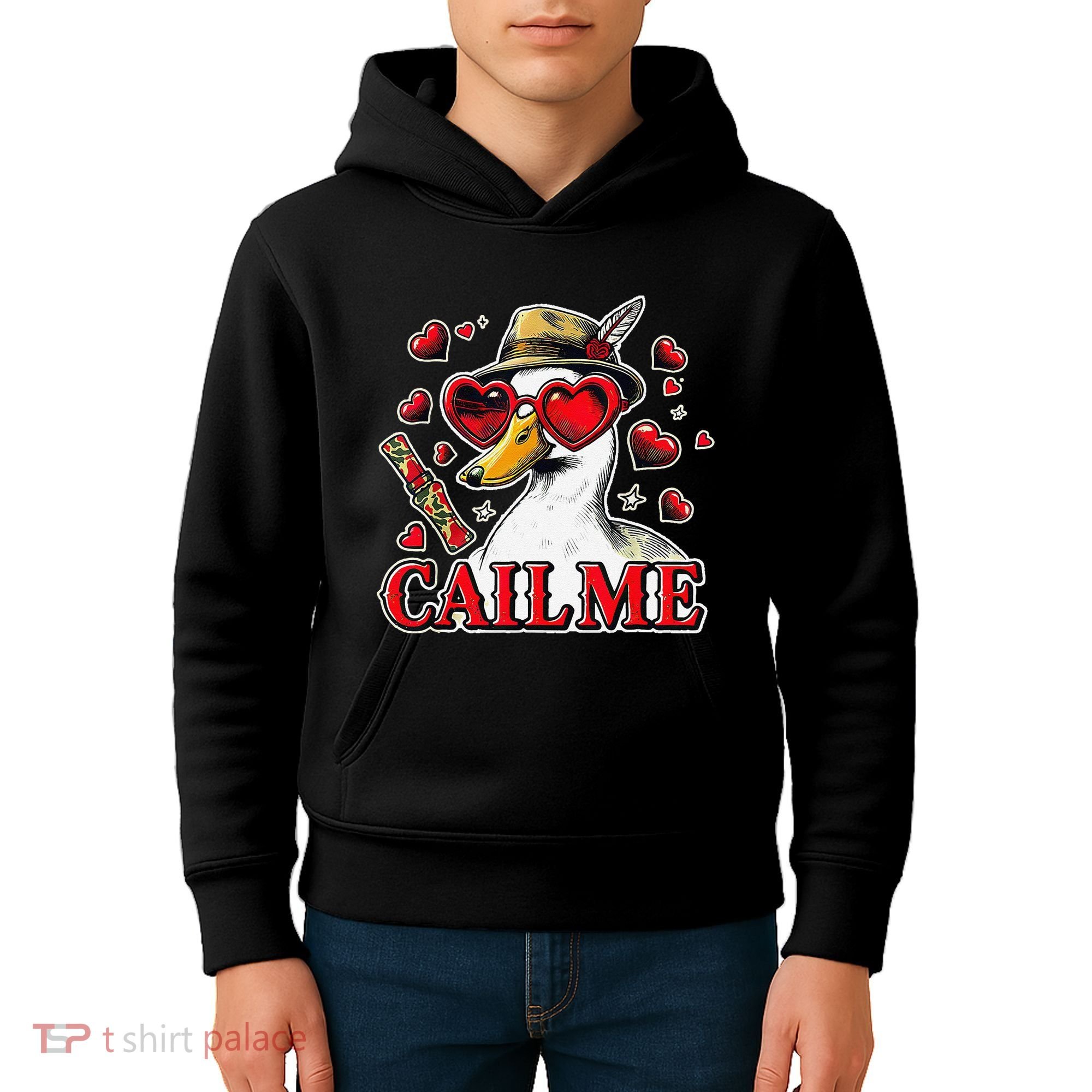 Call Me Valentines Duck Hunting Lover For Hunter Kids Hoodie