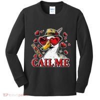 Call Me Valentines Duck Hunting Lover For Hunter Kids Long Sleeve Shirt thumb 0